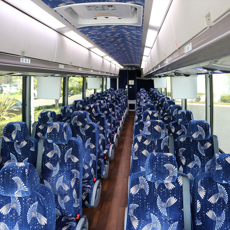 overhead bins on charter bus