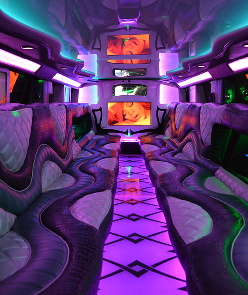 Luxurious interiors on limo