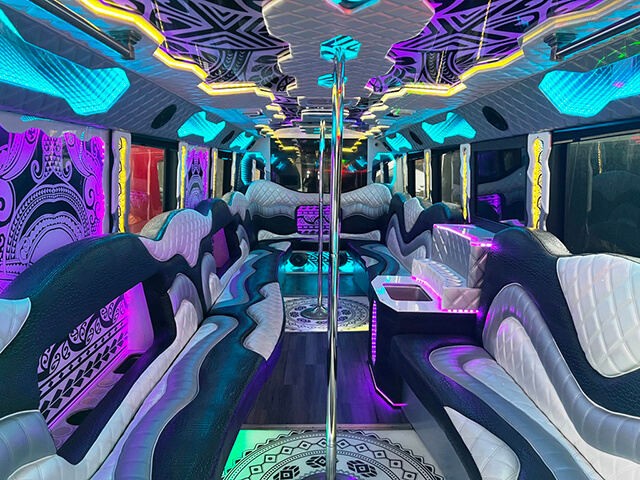 strobe lights on party bus