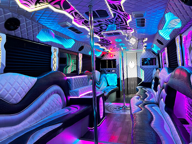 Dance floors on party bus