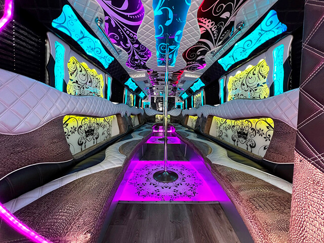 Party bus dance poles