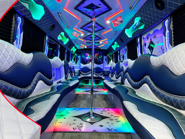 Party bus laser lights