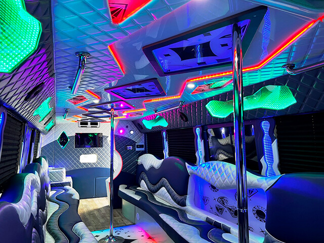 Party bus luxury interior